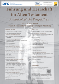 Zum Artikel "Tagung: Führung und Herrschaft im Alten Testament"