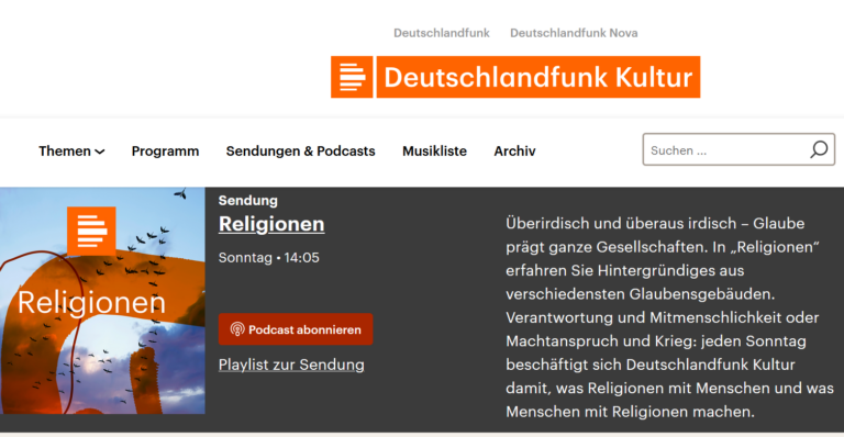 Interview mit Deutschlandfunk Kultur in der Reihe „Religionen“